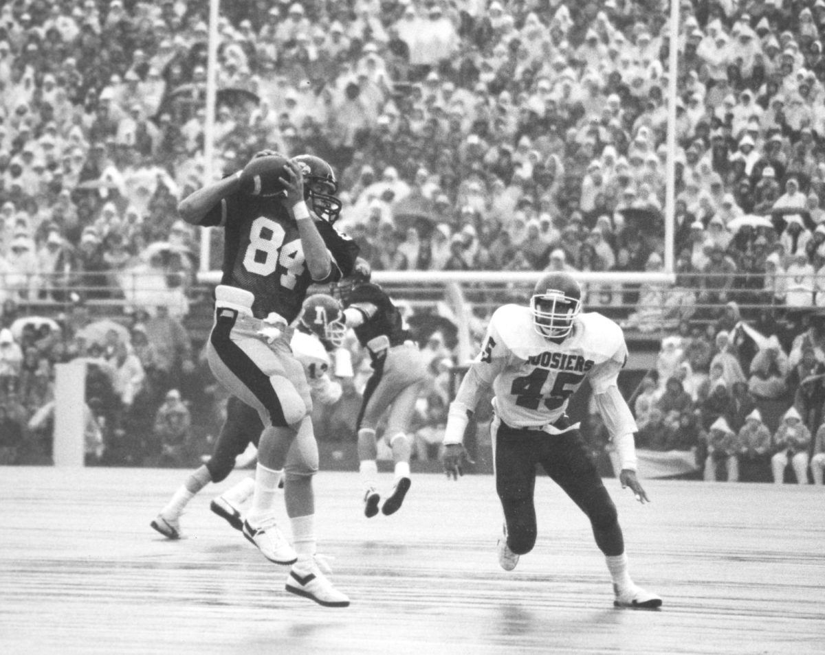 Marv Cook, injured for the last three games, came back to catch seven passes for 99 yards in Iowa&#8217;s 31-6 win over Wisconsin in 1988.