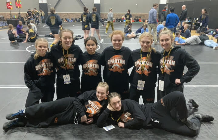 Eight girls represented Solon at state: front from left, Cheyenne Mulford and Olivia Bonnema; back row, Kara VeDepo, Addison Burden, Safina Yermetova, Emilee Suchomel, Bella Feaker and Eleanor Gnida.