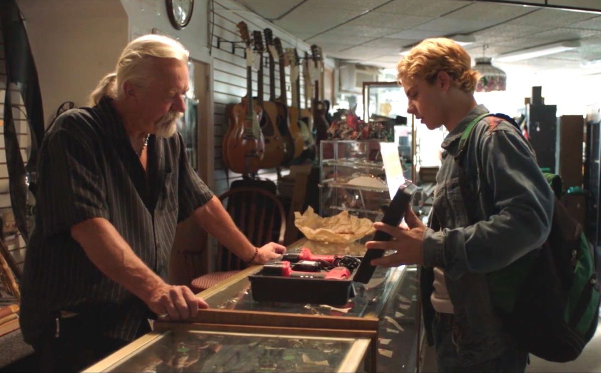 Bill &#8220;Ginks&#8221; Ginkens, from Solon, shoots a scene with Carson MacCormac for the independent film &#8220;East of Middle West.&#8221; The film was shot in and around Solon in 2019 and will be shown April 3 at The Film Scene in Iowa City.