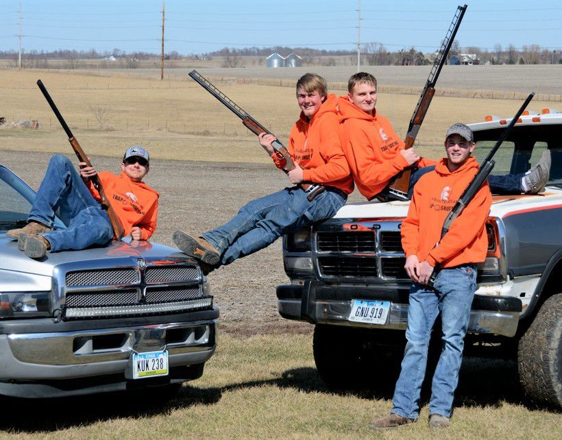 Solon Trap seniors &#8212; (from left) Jack Howsare, Cole Birky, Landon Hummel, and Sam Kunkel