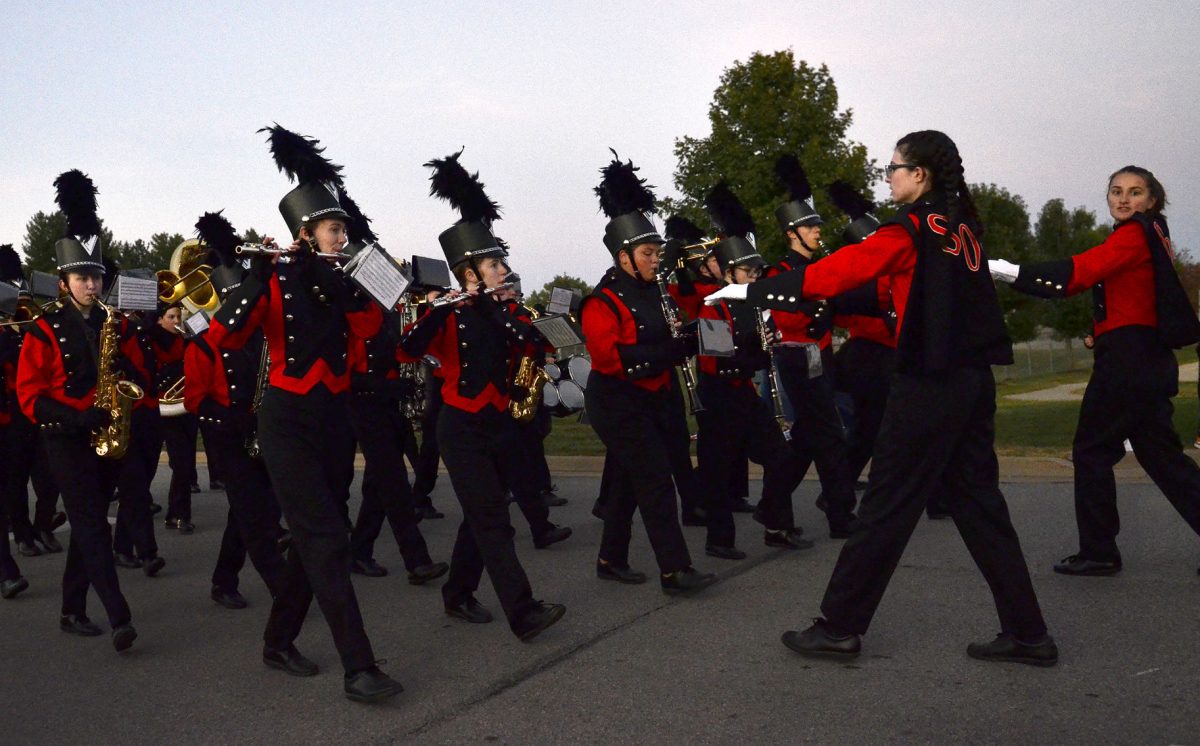 The Spartan Marching Band rallied the crowd along the parade route Wednesday, Sept. 28.