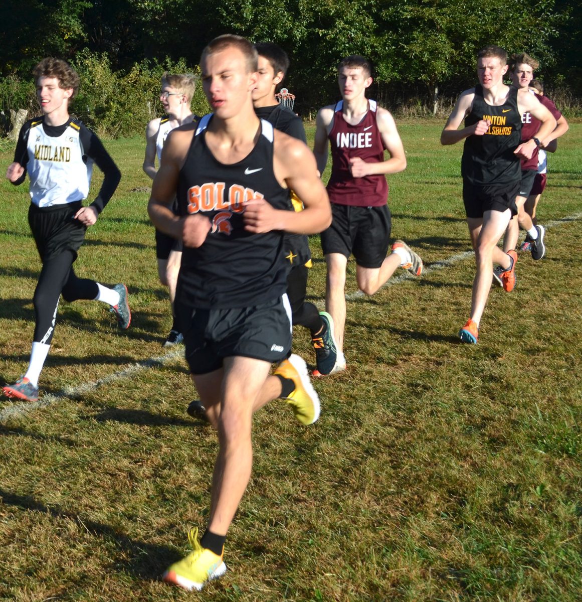 Wyatt Applegarth makes his way along the course.