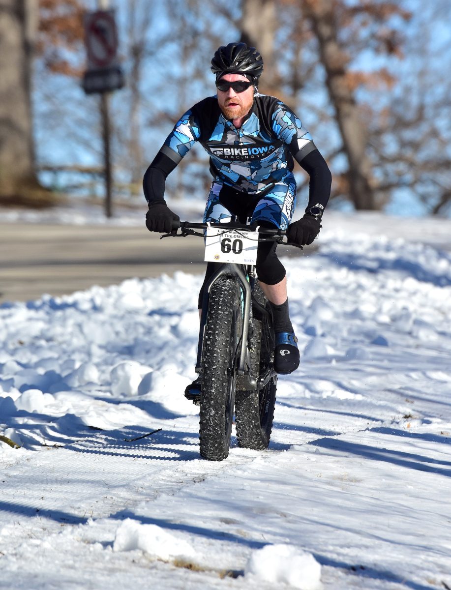 Josh Magie (60) was second overall Saturday, Feb. 11 during the sixth annual Fat Tire Classic bike race at Lake MacBride State Park. The event raises money for the Solon Centennial Lions Club.