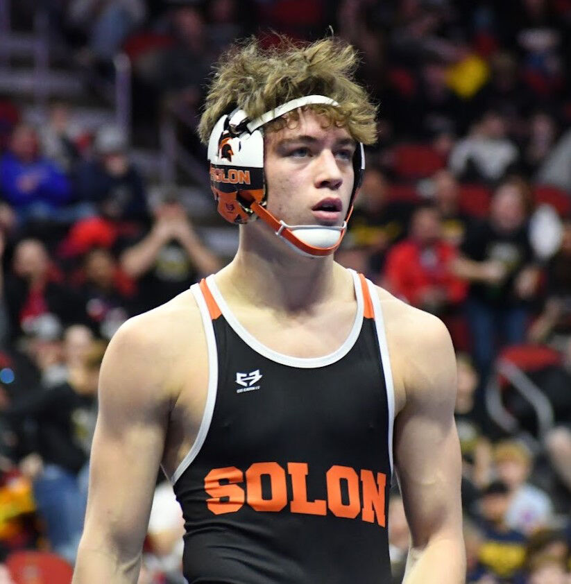 Jordan Schmidt finished fifth in 138 pounds at the 2024 IHSAA State Wrestling Championships last week at Wells Fargo Arena in Des Moines. Schmidt improved on his 7th place finish last year.