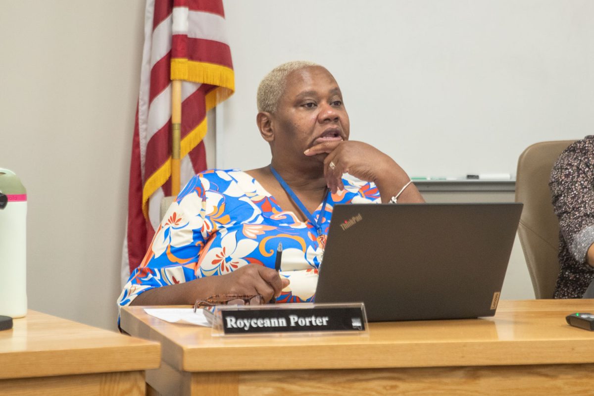 Supervisor Royceann Porter adds her opinion during a Johnson County Board of Supervisors meeting on Wednesday Sept. 18, 2024. Johnson County Board of Supervisors celebrated the grand re-opening of the Johnson County Administration Building.