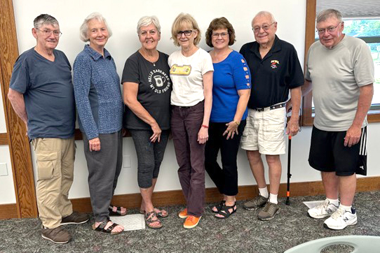 The Friends of the Library Board – (from left) John Lamantia, Susan Lee, Barb Duncan, Rene Paine, Susan Scott, Paul Saupe, and Wayne Wurzer. 