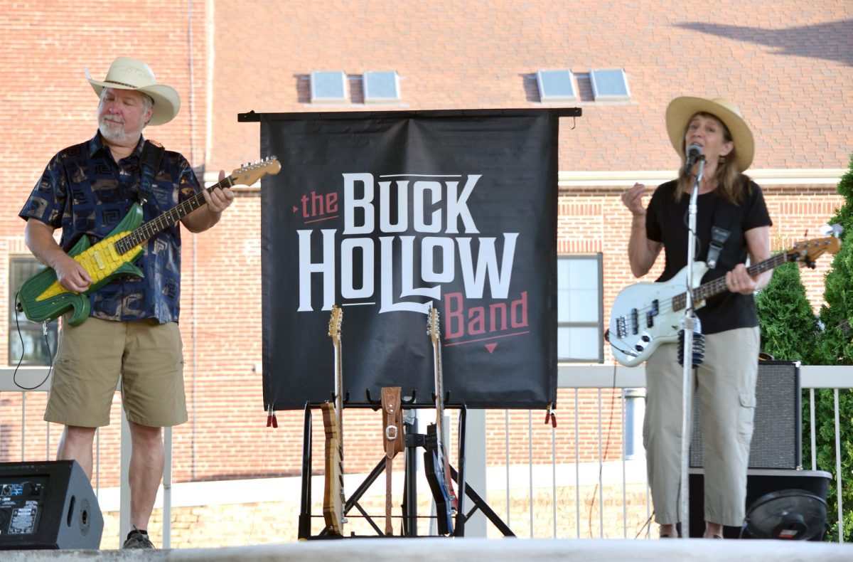 John and Teresa Condon of Buck Hollow Band performed familiar hits as part of Solon’s Music on Main series Wednesday, July 2.