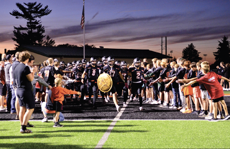 The Spartans take the field.