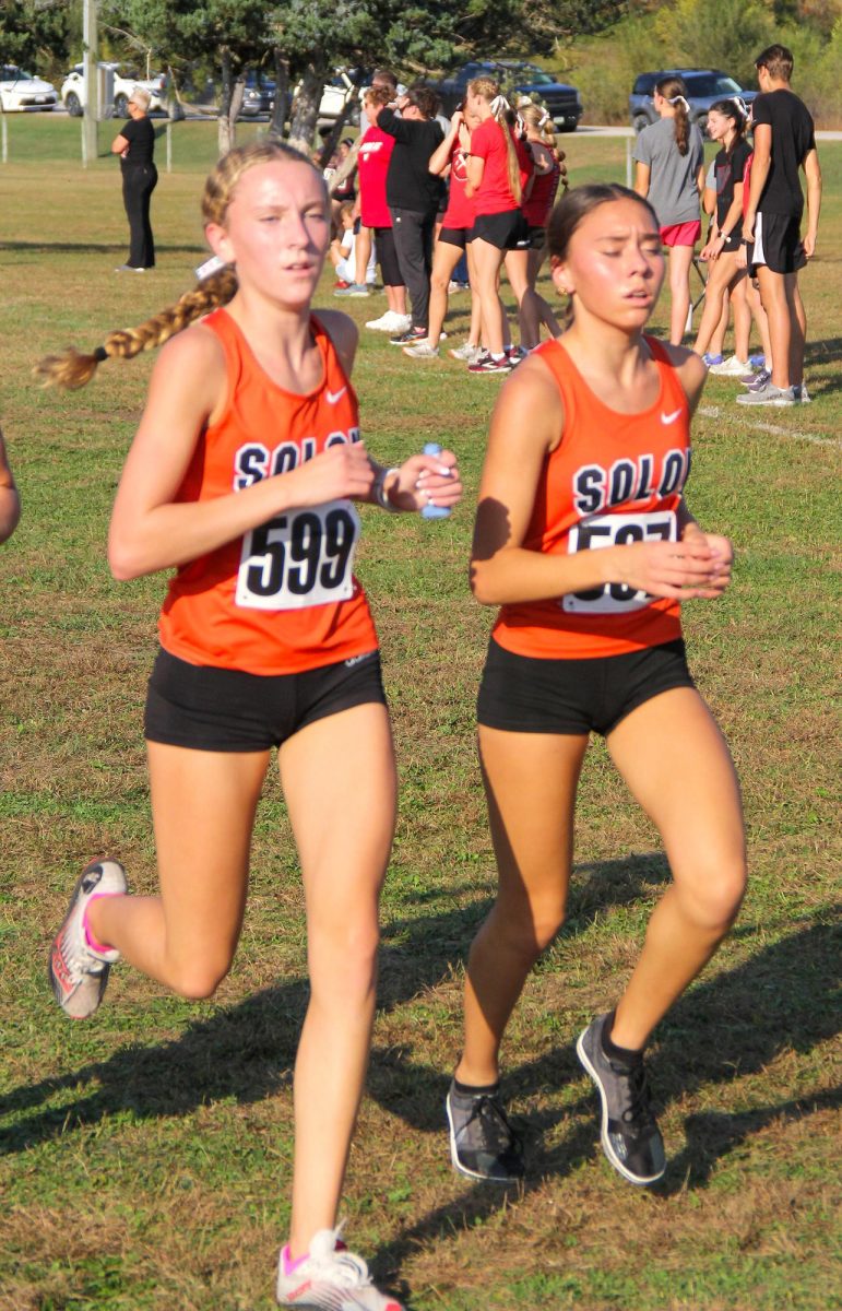 Mailee Schmidt (at right) and Addison Seamans were 20th and 23rd for Solon in last week’s WaMaC conference meet in Cedar Rapids. Schmidt finished in 21:02.70 while Seamans crossed the finish line in 21:20.10. Overall the Lady Spartans were second in team points behind rival Mt. Vernon.