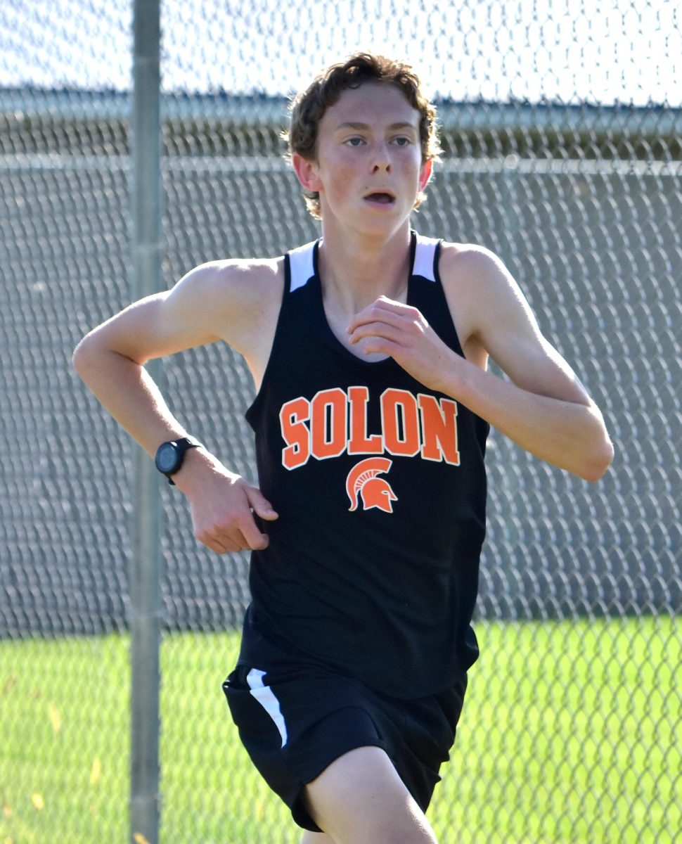 Anders Holmes, a sophomore, is leading the varsity cross country boys this season. The only Spartan to make it to the state meet last year, Holmes is determined to run in Fort Dodge again this year, but alongside his teammates.
