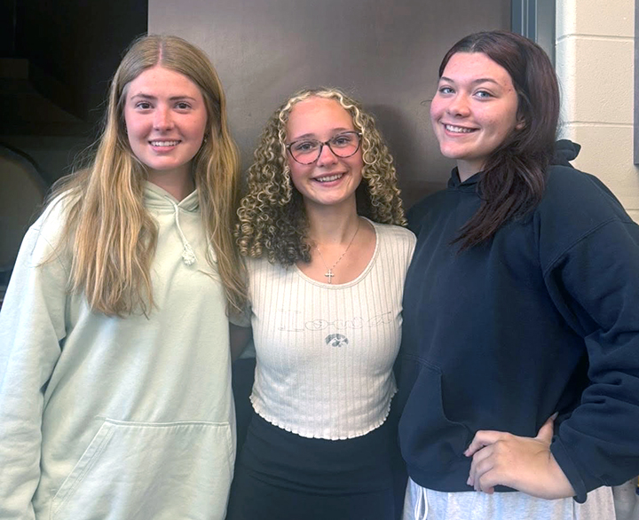 (From left) Audrey Mack, Lauryn Swann and Haiden Wolfe will represent Solon American Legion Auxiliary, Unit #460, at Iowa Girls State June 14-19 at Drake University in Des Moines.
